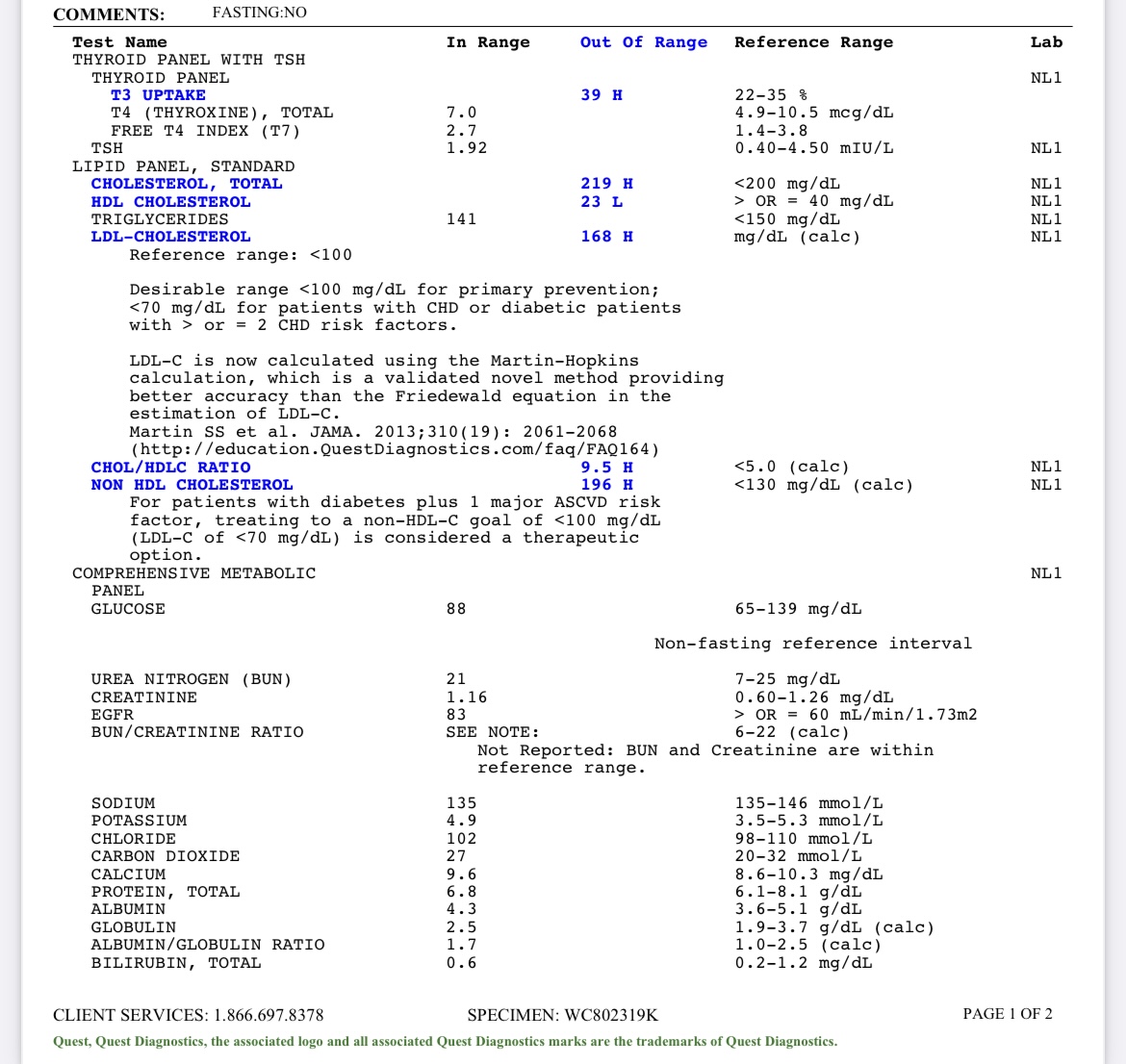 Lab Blood Work Script Picture: Blood work